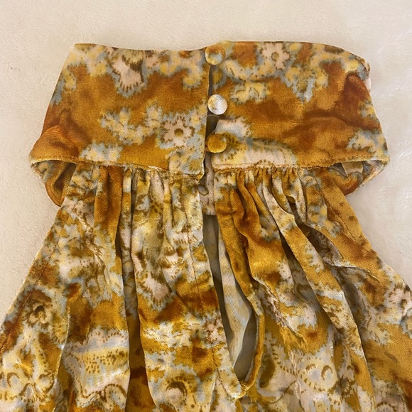 NWT Free People High Neck Tapestry Print Velvet Top with Button Back Neck - Picture 8 of 12